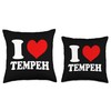 I Love Tempeh Vegan Vegetarian Throw Pillow