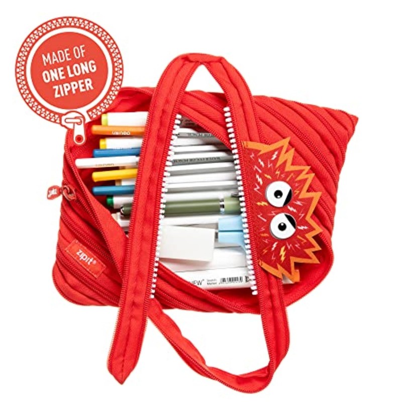 ZIPIT Talking Monstar Big Pencil Case, Red