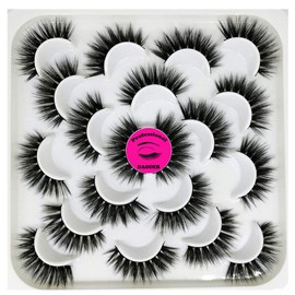 DAODER Lashes False Eyelashes Long Dramatic Mink Lashes 15mm Thick Volume Wispy Eye Lashes Pack Reusable Fake Eyelashes Bulk 10 Pairs (Dramatic Lashes)