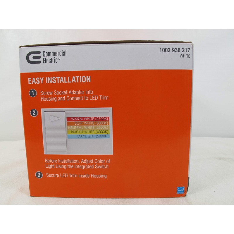 Commercial Electric 5/6 in White Integrated LED Energy Star Color