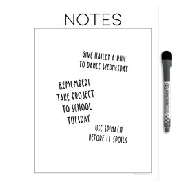 Dry Erase Whiteboard Vinyl Sticker Decal for Notes & Reminders by Glassboard Studio | Removable & Reusable | Magnetic Fine-Tip Marker Included (9 x 12 inches, White)