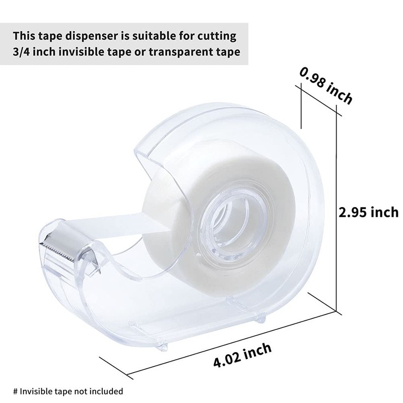 Pckpgon Hand Use Desktop Tape Dispenser, Transparent Plastic Lightweight and