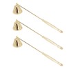 3pcs Candle Snuffer Golden Iron Plating Bell Shaped Long Handle