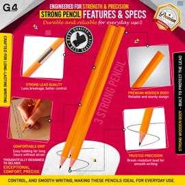 G4GADGET All-in-One Stationery Pencil Set for Kids, Students & Office – 8PC Pack with 3 Wooden Pencils, 2 Ballpoint Pens, Highlighter, Eraser & Sharpener for School, Drawing, Sketching & Daily Writing