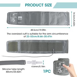 Extra Large Cuff 22-52cm Compatible with OMRON Digital Upper Arm Blood Pressure Monitor, Blood Pressure Cuff with 4.6mm Connectors, Replacement XL Cuff Compatible with Omron, BP Machine Not Included