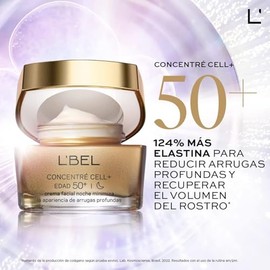 L'BEL - Concentré Cell + Noche Crema para Rostro 50 g, Crema Facial Antiedad, Hidrata y Protege la Piel, para Mayores de 50 Años, Reduce Líneas de Expresión, Tecnología de Acción Celular