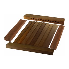 SeaTeak 60725 Teak Louvered Door and Frame, Oblong, Left Hand Opening, 15 Inch x 20 Inch