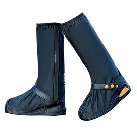 Waterproof Shoe Covers Rain Shoe Cover with Reflector for Men Women (Black, L)