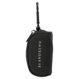 St Andrews 042-5984351 Continuous Classic Ball Pouch, Metallic Series (Includes Carabiner, Holds 2 Balls) / Golf, 010_black