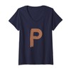Womens Creative Bold Leather Letter P - Design - Alphabet