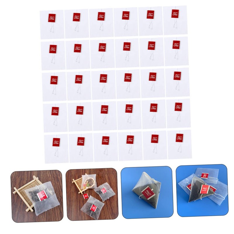 ABOOFAN 100pcs Nylon Tea Filter Bags Drawstring Reusable Loose Leaf