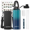 WATERSY Insulated Stainless Steel Thermos Flask, 40 oz Vacuum Insulated