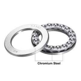 sourcing map 51107 Axial Ball Bearing 35mm x 52mm x 12mm Chrome Steel Single Direction