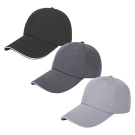 3 Pcs Solid Color Baseball Caps Plain Summer Sun Visor Hats Adjustable Breathable Sports Hats Unisex Casual Baseball Hats