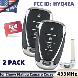 Unbranded 2 For 2016 2017 2018 2019 Chevy Malibu Camaro Cruze Smart Keyless Remote Key Fob