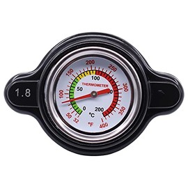 MOTOKU High Pressure Radiator Cap with Temp Gauge 1.8 Bar for Kawasaki KDX 200 KLR 250 650 KLX 300 400 450 KX100 KX250 KX450F KX65 KX80 Brute Force Mojave Mule 2510 3000 3010 4000 4010 Teryx 750 800