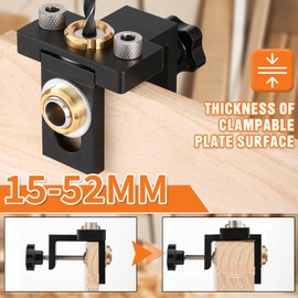 Pocket Hole Jig Kit, 3 in 1 Woodworking Doweling Jig Adjustable Width Woodworking Joints Tool Drill Guides Locator for Woodworking Exact Dowel Holes DIY