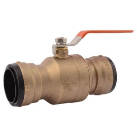 SharkBite SBBV54 Brass Ball Valve, 2 Inch x 2 Inch, Water Valve Shut Off, Push-to-Connect, PEX, Copper, CPVC, PE-RT
