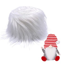 HSKRKOW Faux Fur Fabric Fluffy Fluffy Craft Shaggy Synthetic Plush Patch Sewing Fur Cuts for DIY (White, 5cm x 1.5m)