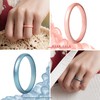 ThunderFit Stackable Silicone Wedding Rings for Women, Thin Rubber Engagement