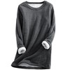 Yeokou Women Warm Sherpa Lined Fleece Crewneck Sport Sweatshirt Pullover