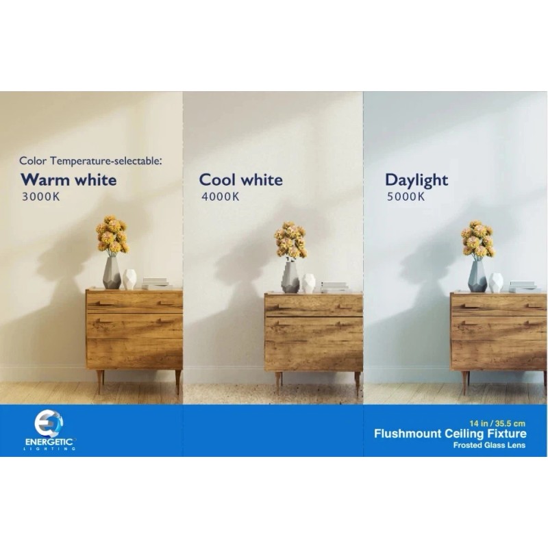 Energetic Lighting NEW Energetic 14” Slim LED Flush Mount Light