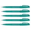 Pentel SES15C-D3 Brush Touch Sign Pen, Turquoise Green, 5 Pens