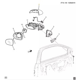 GM Exterior Outside Rear View Mirror Housing Upper Cover Gray 2020 Buick Encore GX