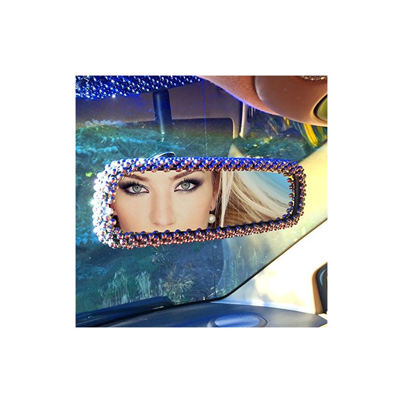 Bling Chrome Faceted Rear View Mirror Cover (with New self