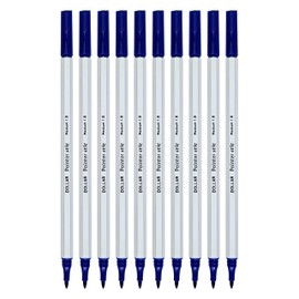 DOLLAR PointerStic Felt Tip Colouring Pens, BLUE, Medium Point (1.0mm), Pack of 10, Ideal for Write Draw Sketch Colour, School Office Home Use