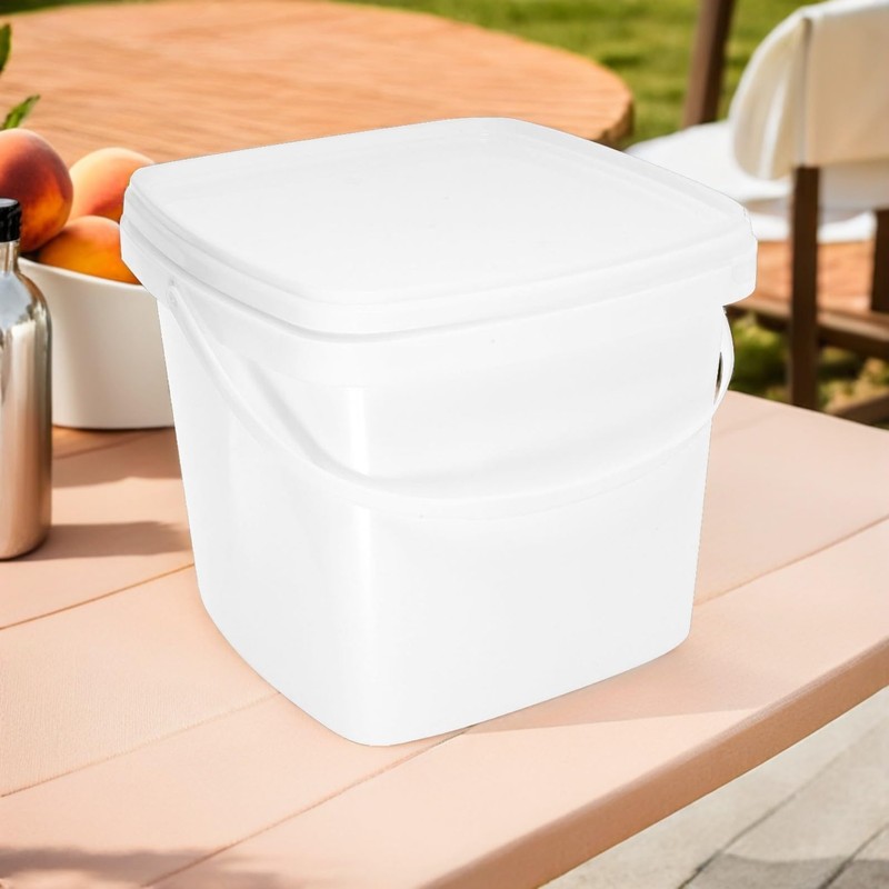 Plastic Bucket with Handle and Lid Reusable Water Bucket Container