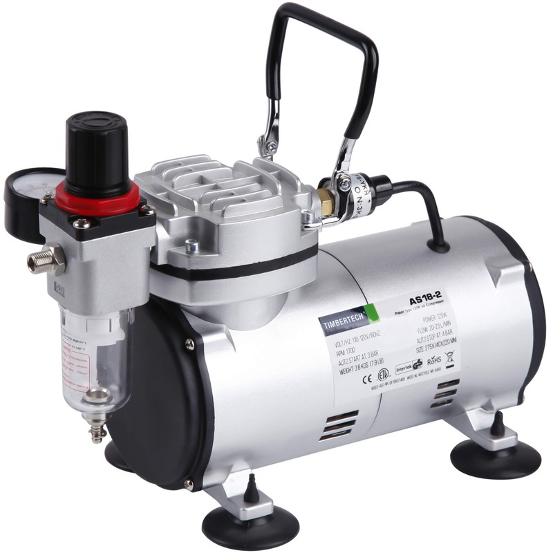Timbertech Airbrush Kit With Compressor AS18-2K Basic Start Kit With