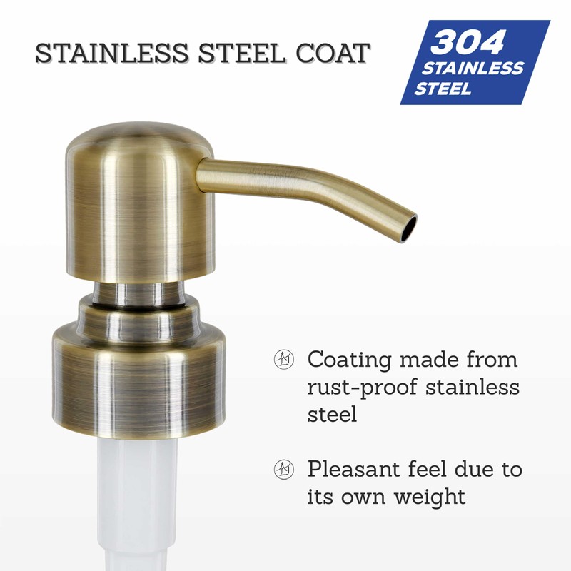 ALTGLAS Stainless Steel Liquid Soap Dispenser Pump 'Zagreb' - Replacement