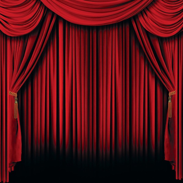 Fun Express Red Curtain Backdrop Banner (6 feet x 6 feet) Party Decor