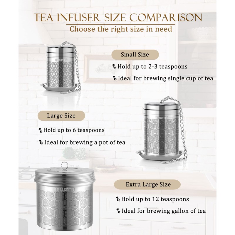 Tea Infusers for Loose Tea, 18/8 Stainless Steel Tea Strainer