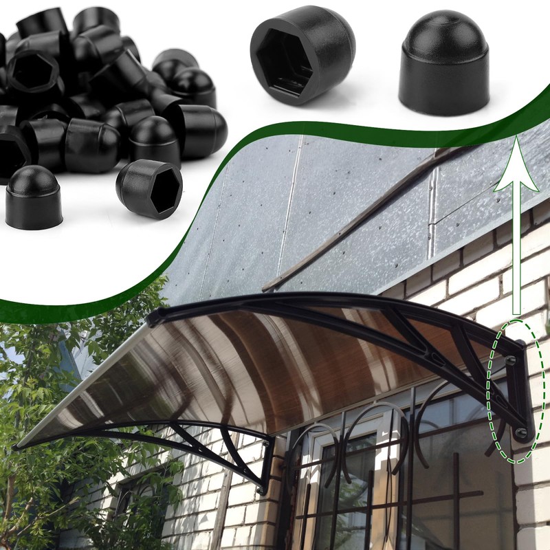 SWTYExt Pack of 50 Cap Nuts M5 Plastic Caps Screws