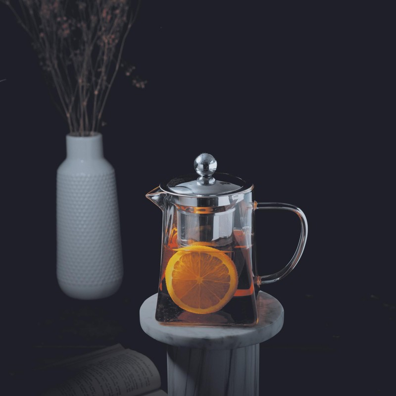 Cristel Rooïbos Collection Borosilicate Glass Tea Pot, 27 Ounces, with