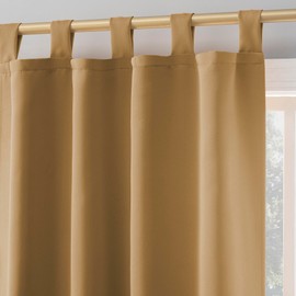 Sun Zero Easton Energy Saving Blackout Tab Top Curtain Panel, 40" x 63", Gold