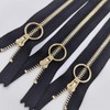 10PCS 8Inch (20cm) Metal Zippers Black#3 Golden Plated Bulk Close