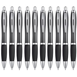 Libetui Pack of 10 Ballpoint Pens with Non-Slip Grip Zone and Large Capacity in Trendy Colours