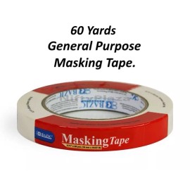 Bazic Masking Packing Tape - 0.71 inch X 2160 inch 60 Yards General Purpose