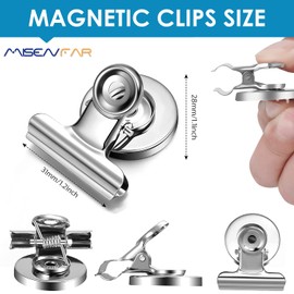 24 Pcs Magnetic Clips, Strong Fridge Magnets Refrigerator Magnets with Clips, Heavy Duty Fridge Magnet Clips Whiteboard Magnets for Office School Kitchen Home Supplies