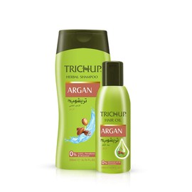 Trichup Argan Herbal Hair Shampoo & Oil Combo Reduce Hair damage, removes frizziness and Boosts shine