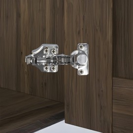 4 Pieces Face Frame Inset Cabinet Hinge, Clip On Plate, Smooth Slow Close, Silent Hinge, Easy Installation, Self Closing Concealed Cabinet Hinges, for Kitchen Cabinets Folden Door Closets Bookcases