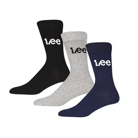 Lee Men's Unisex Smart Womens Low Calf Designer Dress Sock Casual Wear Crew, Black/Grey Marl/Navy, 37-39