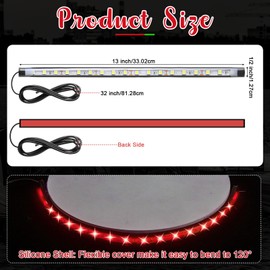 Glooglitter 4 Pcs Navigation Lights for Boats No Drilling Install Marine LED Red Green and White Fishing Lights Strip Night Waterproof Boat Lighting for Pontoon Boat Dinghy Yacht