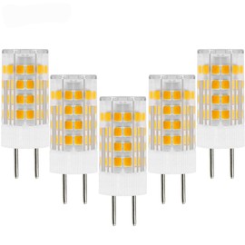 GY6.35/G6.35 AC/DC12V LED Bulb 4W Equivalent to 35-40W GY6.35 Halogen Lamp T4 JC Type Bi-pin Base Warm White 2700K, Non-dimmable (5 Pack)