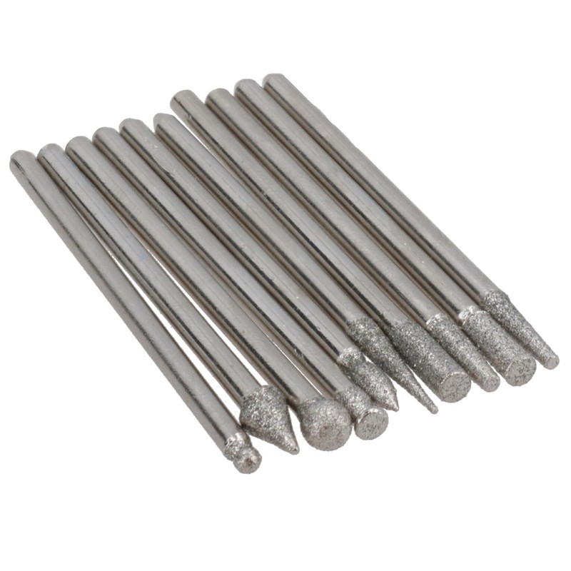 10pc Diamond Burr Engraver Engraving Set Rotary Tool 150 grit