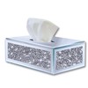 New Silver Crushed Crystal Diamond Tissue Box, Diamante Bling, Living