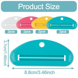 8pcs Toothpaste Squeezer, Plastic Toothpaste Tube Roller Squeezer Assorted Colors Tooth Paste Clip Tool for Bathroom Home Use (Color 3)
